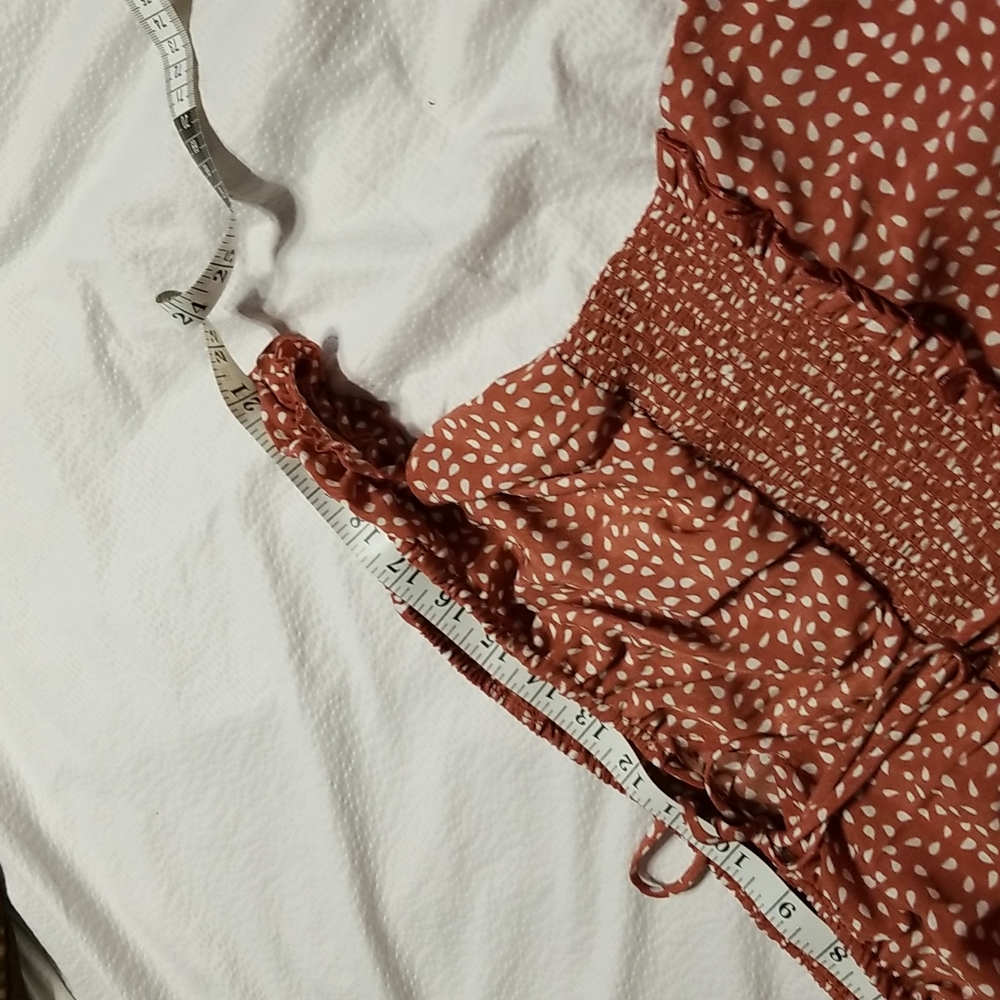 NWOT SUMMER BREEZE LIGHT WEIGHT OFF THE SHOULDER SMOCKED  RUFFLE DRESS WESTERN - Picture 7 of 8